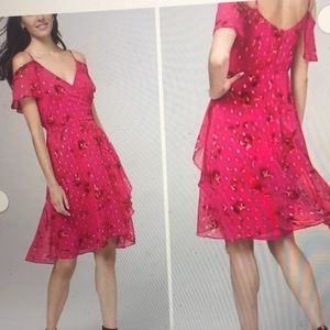 White House Black Market Pink Cold Shoulder Dress